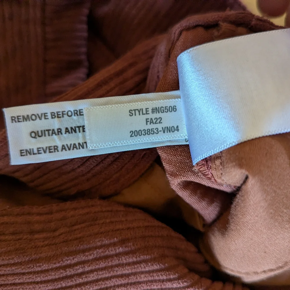 Madewell Corduroy High-Rise Tapered Pants Size 10 Dusty Redwood - Picture 12 of 15